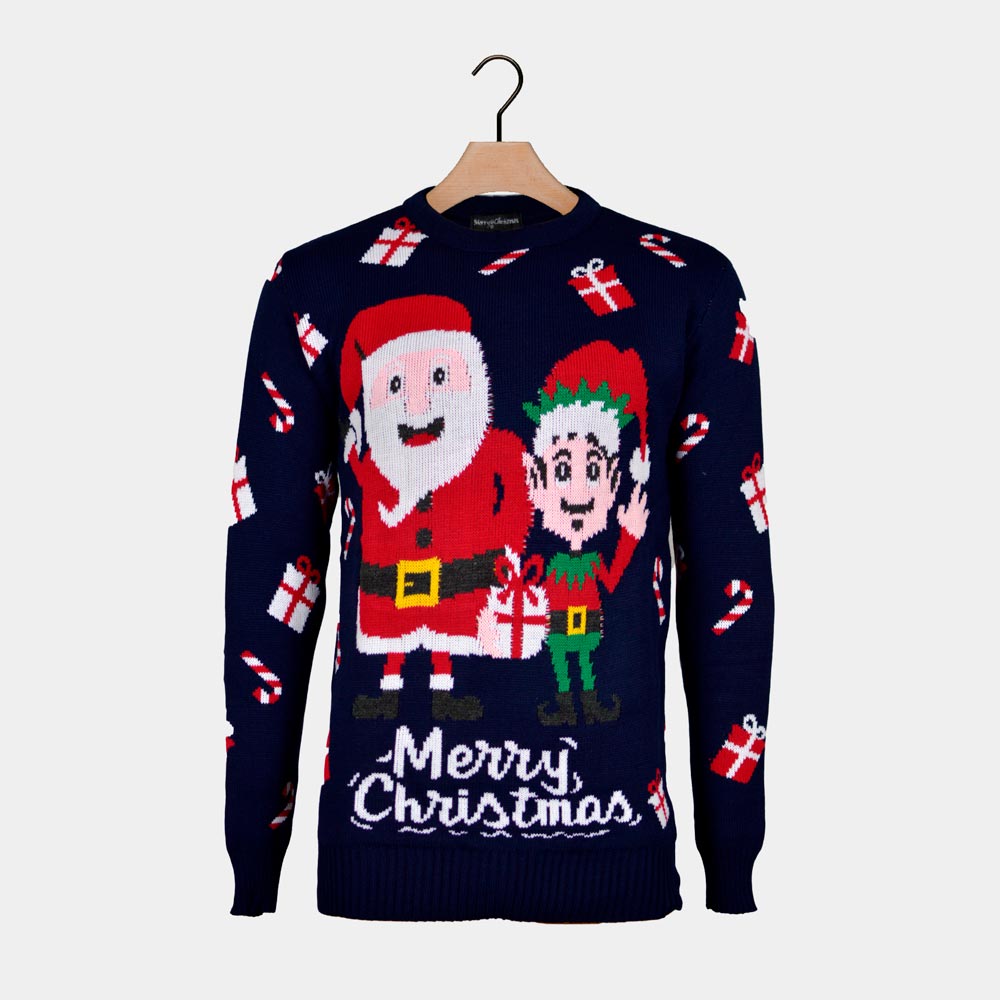 sueter Navideño para Hombre Papá Noel y Elfo