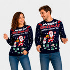 Suéter Navideño para Mujer Merry Christmas and Happy New Year Pareja