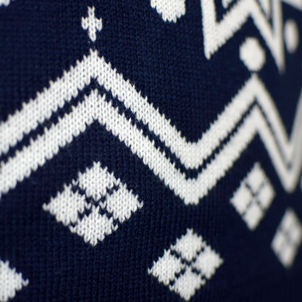 Suéter de Navidad para Mujer con Renos y Estrellas Azul Nordic
